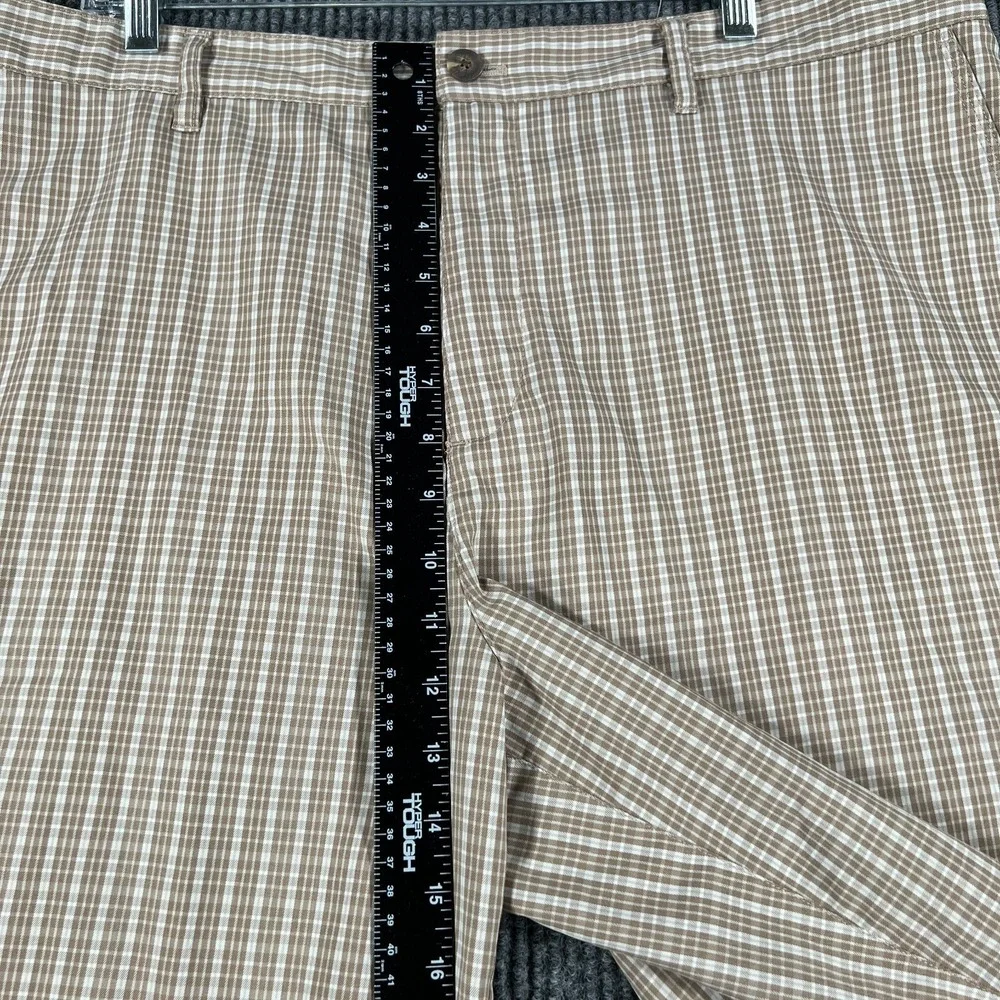 Adidas Mens Shorts 40 Brown Plaid Chino Golf 11